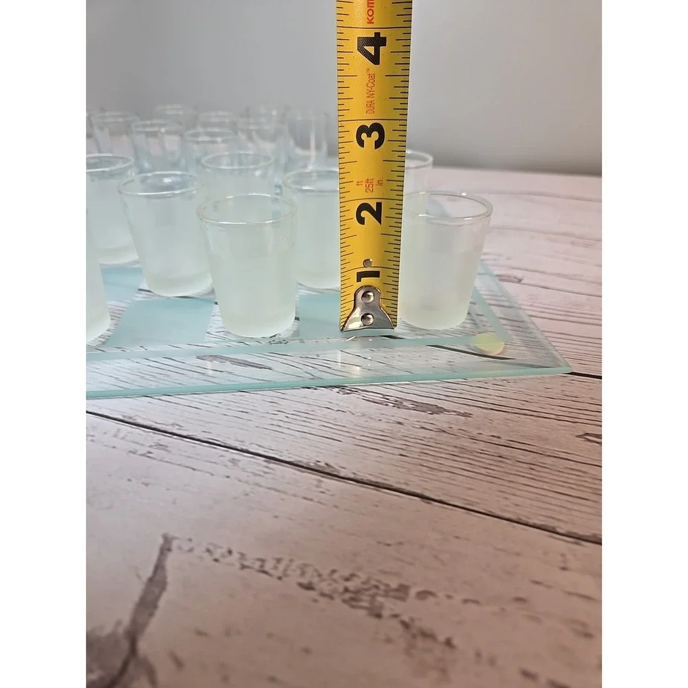 Shot Glasses Game Set Of‎ 26 Shot Glasses With Glass Checkerboard Checkers
